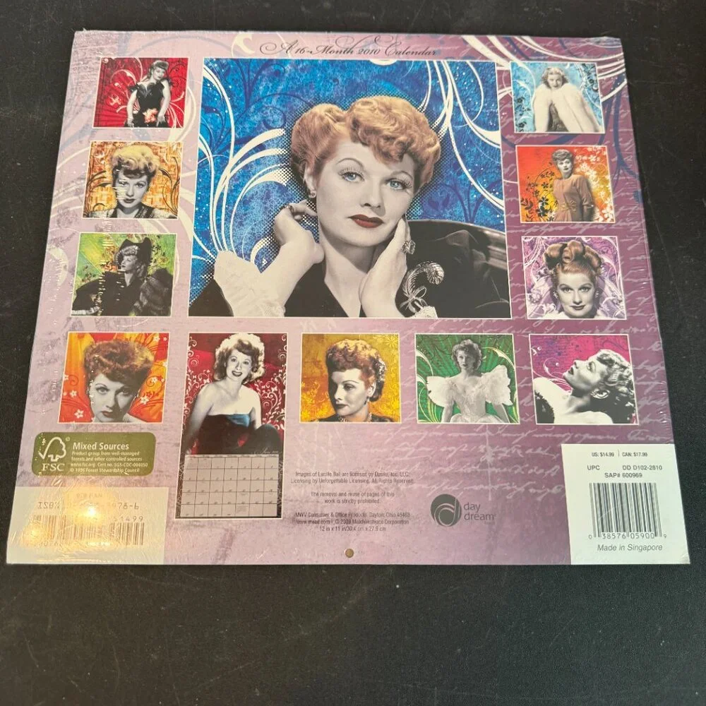 2010 Lucille Ball 16-Month Calendar - New (146)